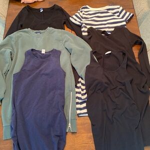 Lot of 6 Maternity dresses from Gap, Old Navy, and Mamalicious in size XS
